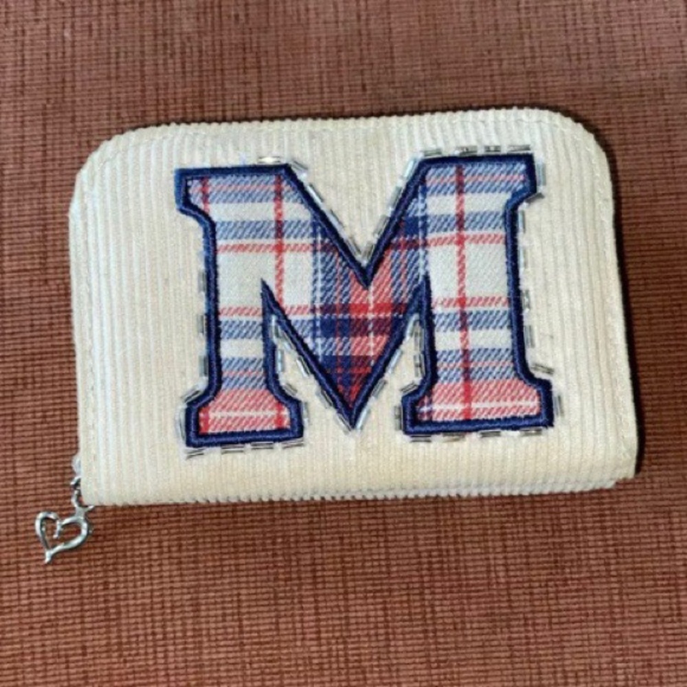 Justice letter M wallet zip coin purse ID holder